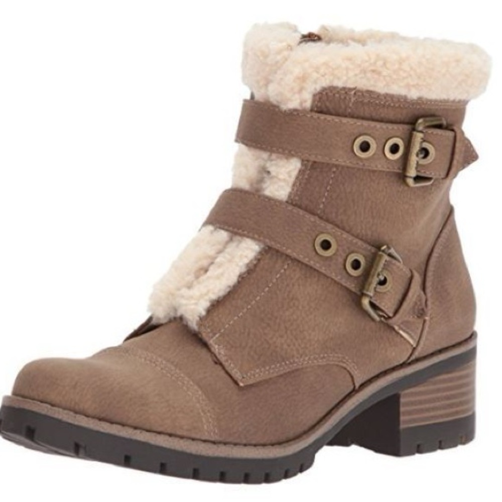 Anne Klein Sport Lolly Faux Fur Lined Boots Size 8.5 Tan